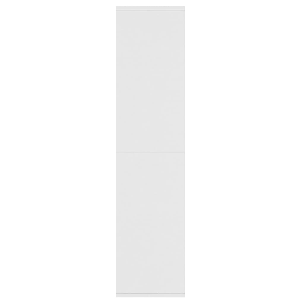 Bokhylle/skjenk hvit 66x30x130 cm konstruert tre