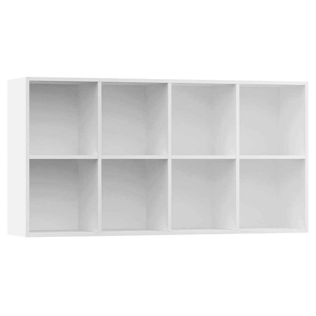Bokhylle/skjenk hvit 66x30x130 cm konstruert tre