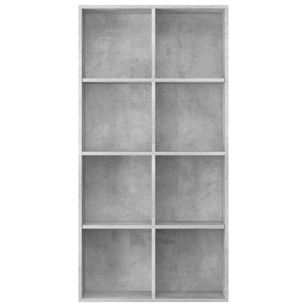 Bokhylle/skjenk betonggrå 66x30x130 cm konstruert tre