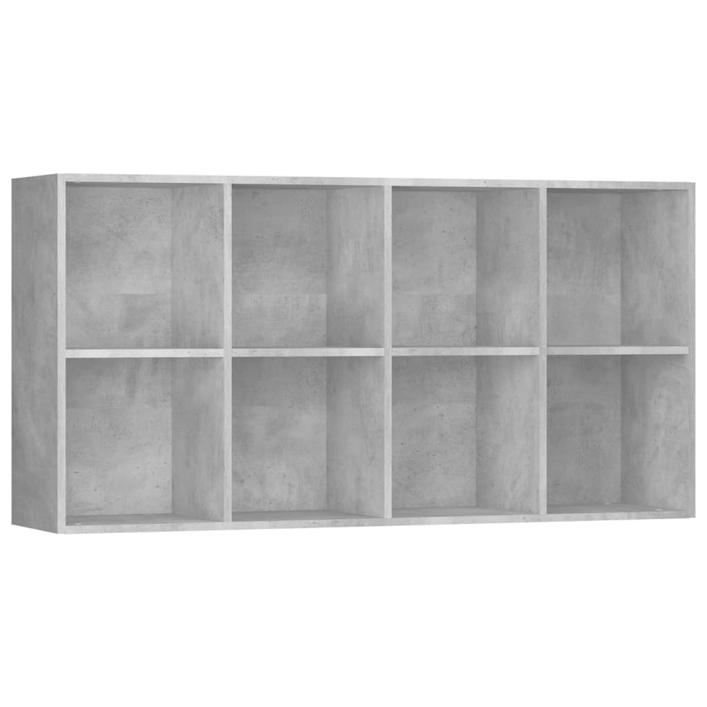 Bokhylle/skjenk betonggrå 66x30x130 cm konstruert tre