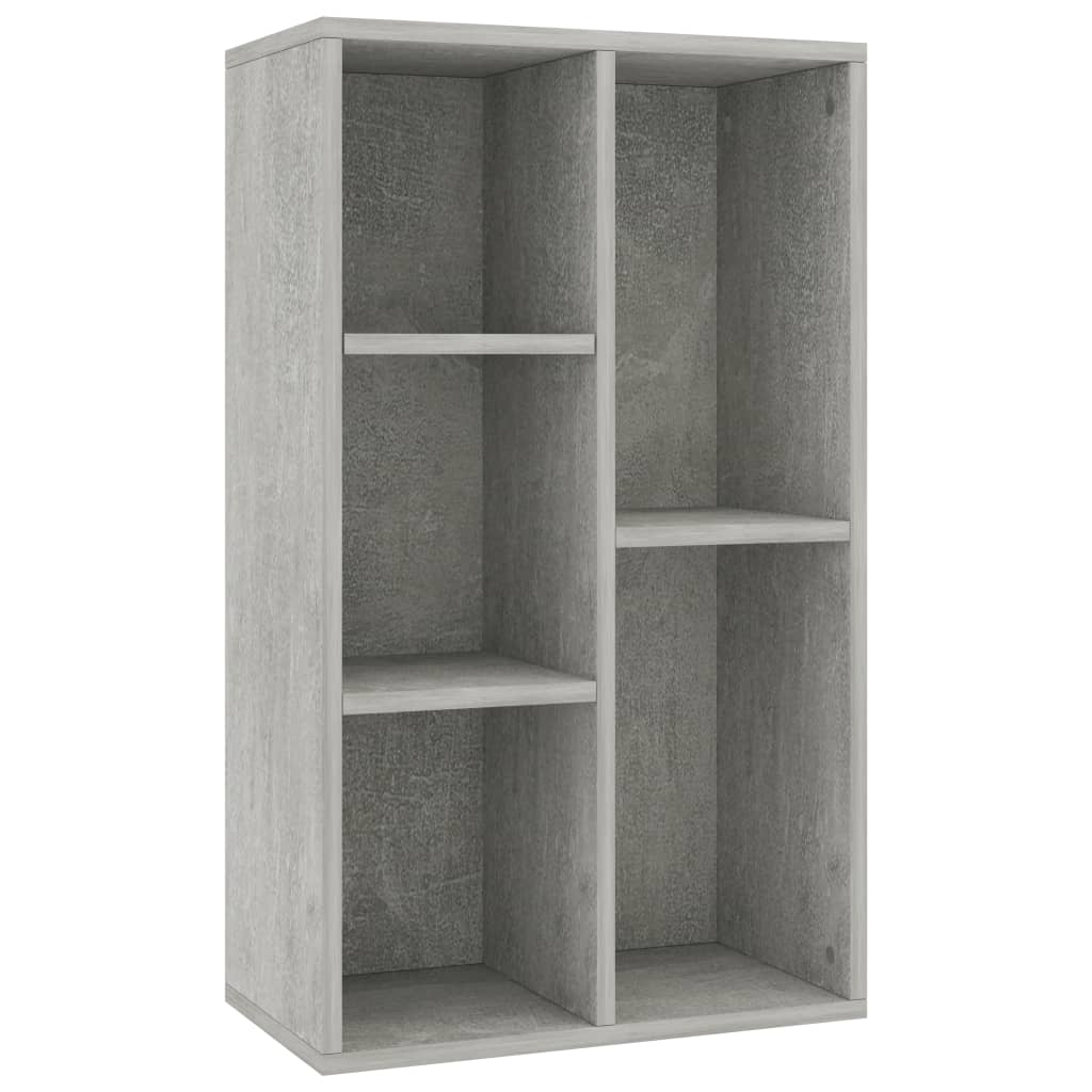 Bokhylle/skjenk betonggrå 50x25x80 cm konstruert tre