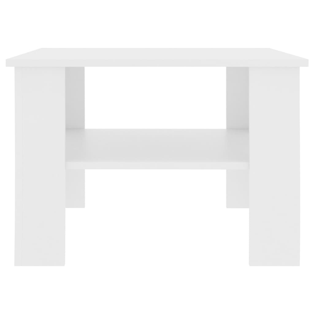 Salongbord hvit 60x60x42 cm konstruert tre