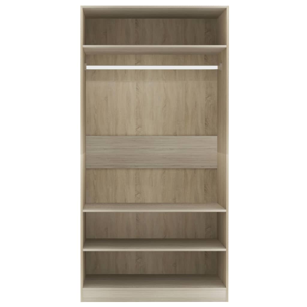 Garderobe sonoma eik 100x50x200 cm konstruert tre