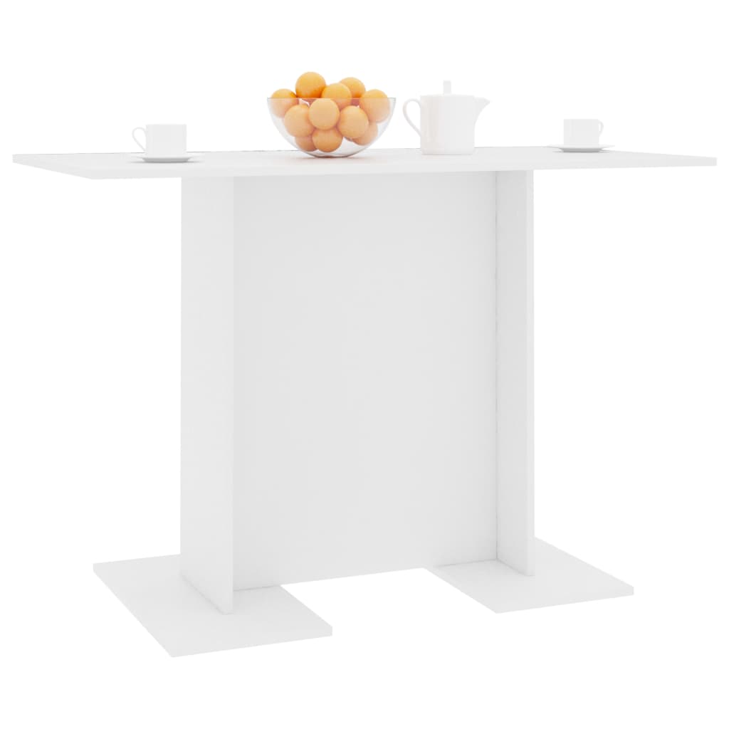 Spisebord hvit 110x60x75 cm konstruert tre