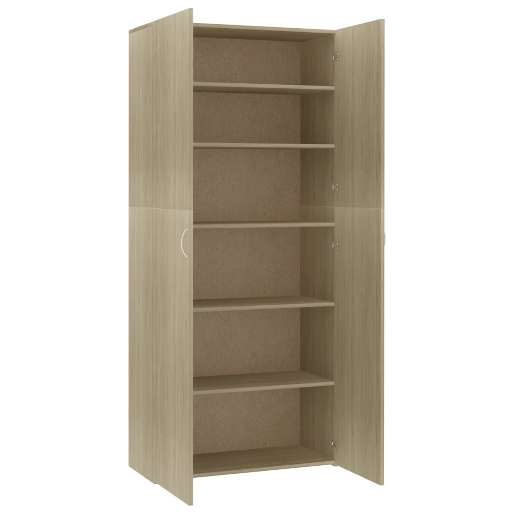 Skoskap sonoma eik 80x35,5x180 cm konstruert tre