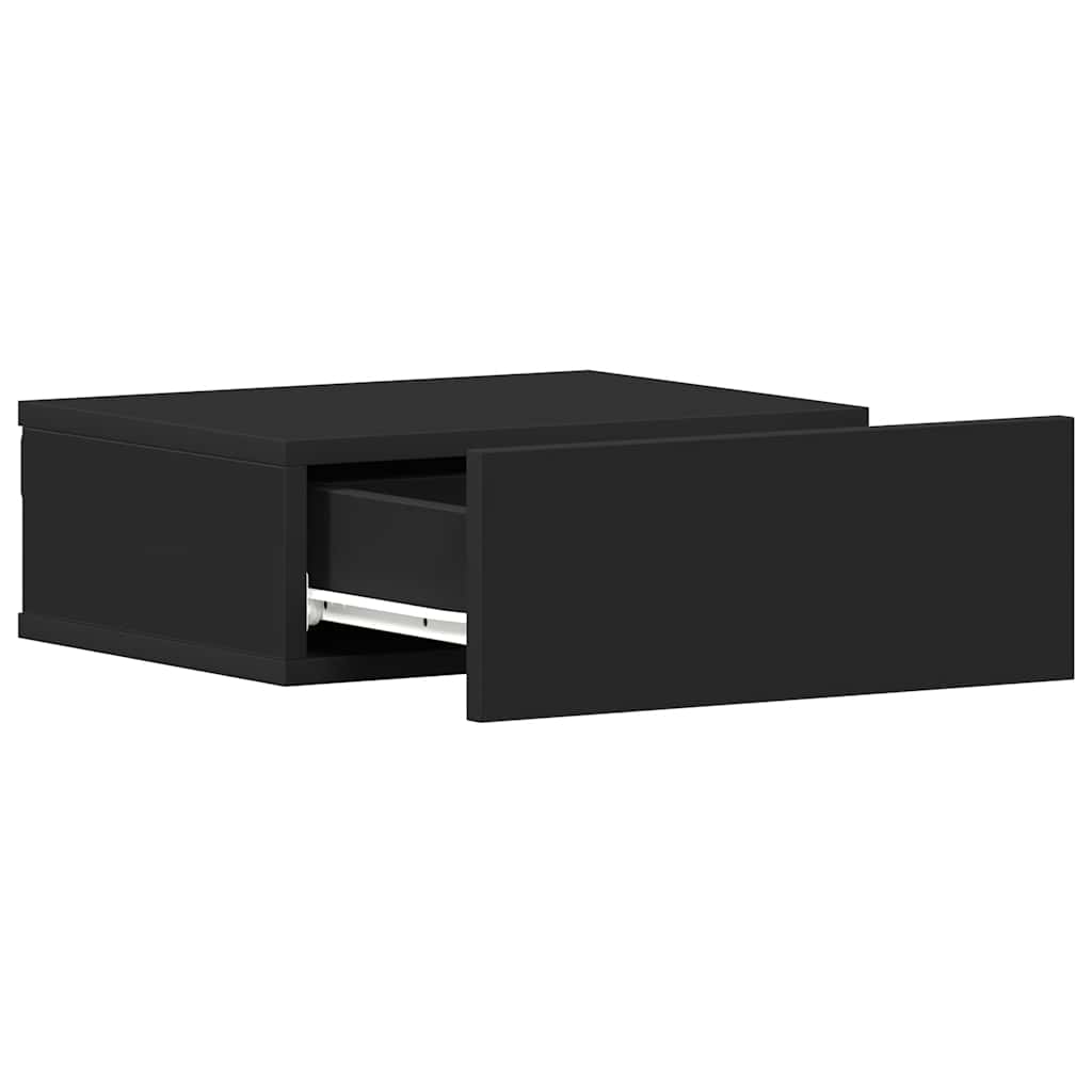 Flytende nattbord 2 stk svart 40x30x15 cm konstruert tre