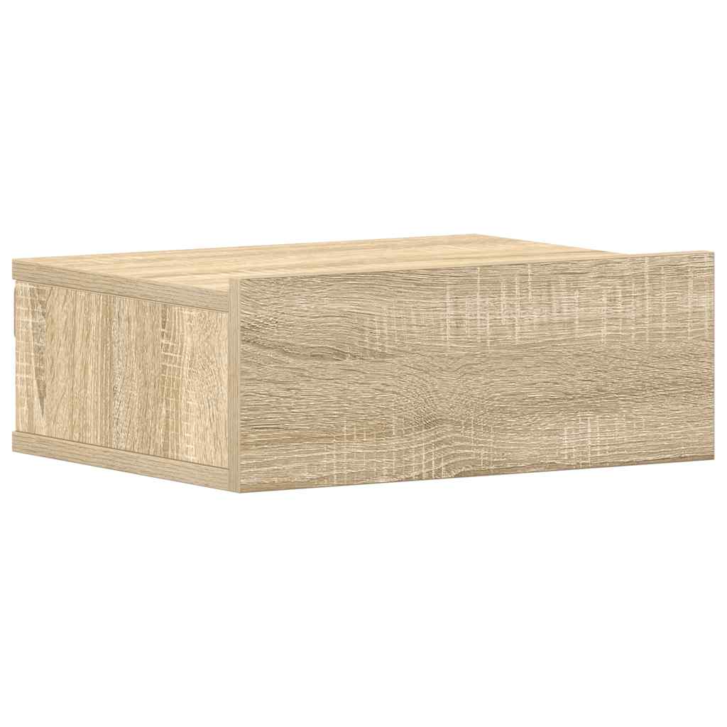 Flytende nattbord 2 stk sonoma eik 40x30x15 cm konstruert tre