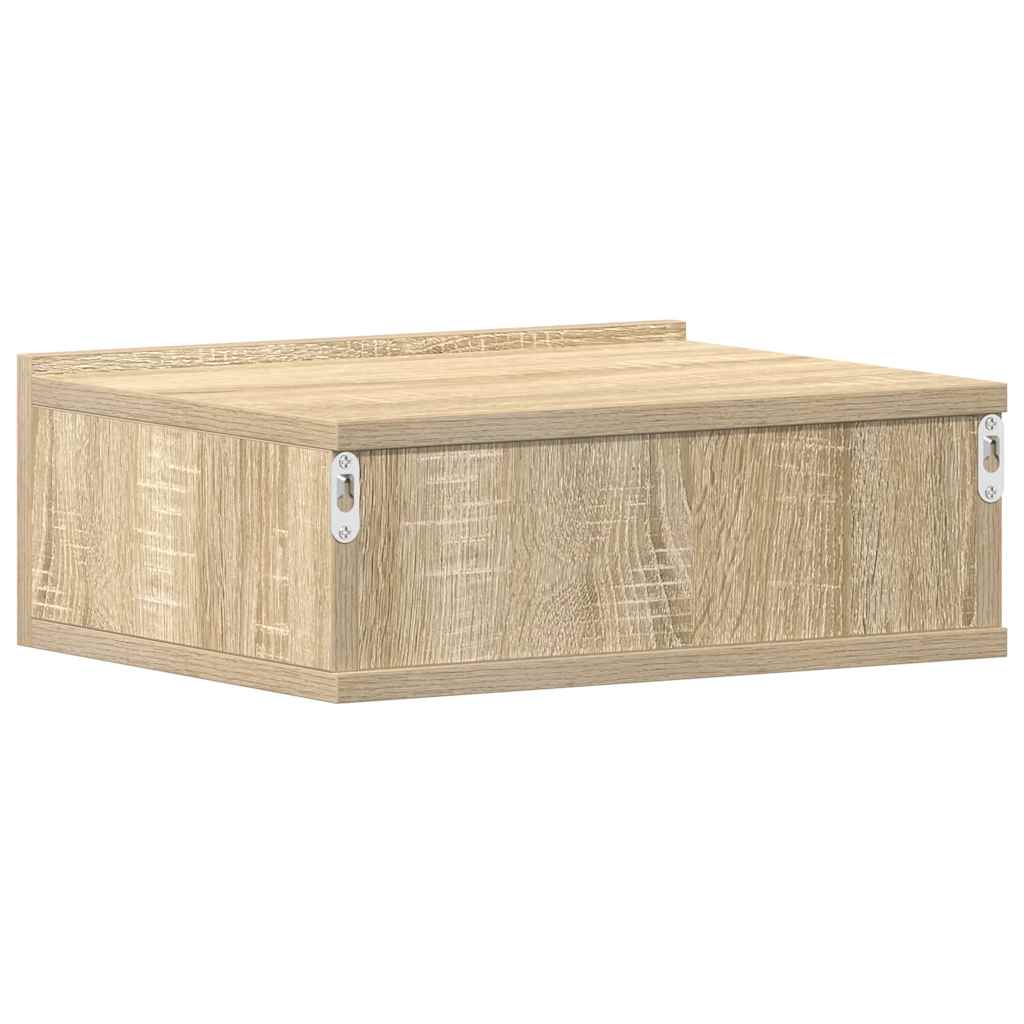Flytende nattbord 2 stk sonoma eik 40x30x15 cm konstruert tre