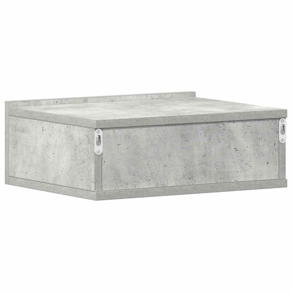 Flytende nattbord 2 stk betonggrå 40x30x15 cm konstruert tre