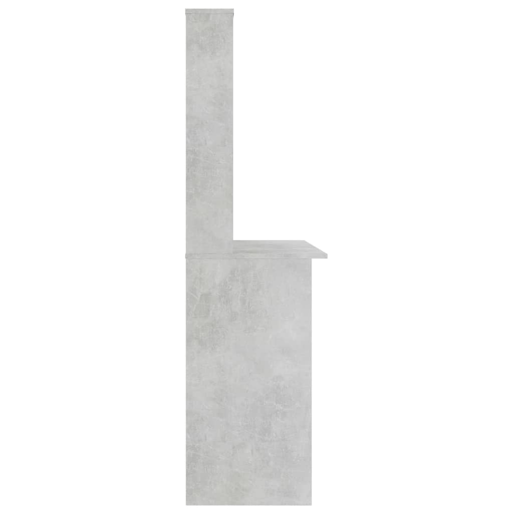 Skrivebord med hyller betonggrå 110x45x157 cm sponplate vidaXL