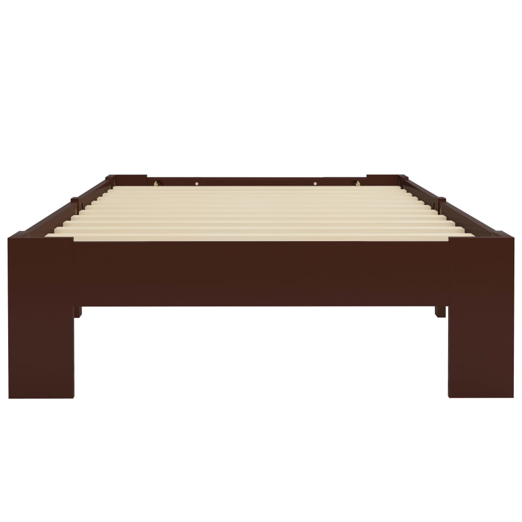 Sengeramme mørkebrun heltre furu 100x200 cm