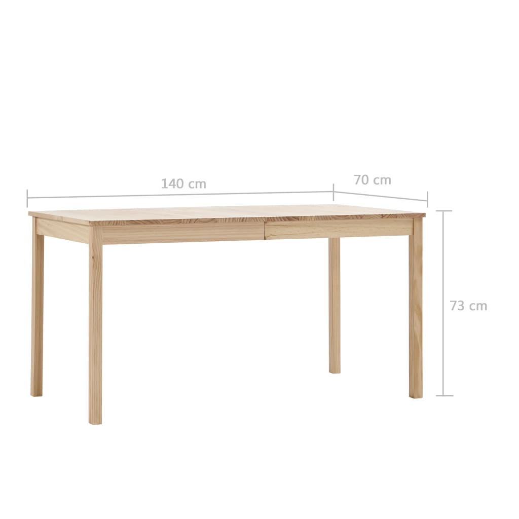 Spisebord 140x70x73 cm furu
