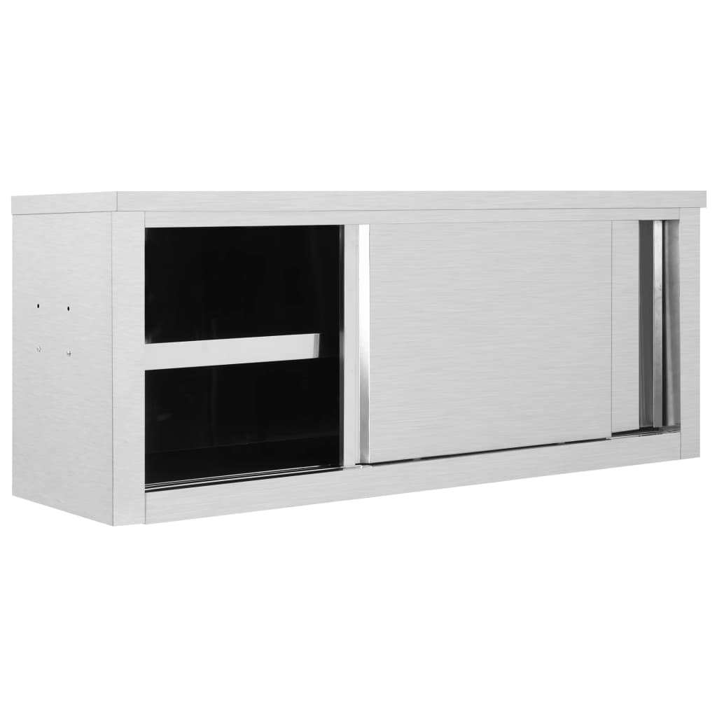 Kjøkkenskap vegg med skyvedører 120x40x50 cm rustfritt stål vidaXL