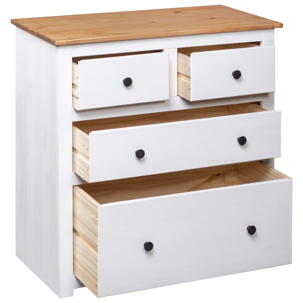 Skjenk hvit 80x40x83 cm furu Panama Range
