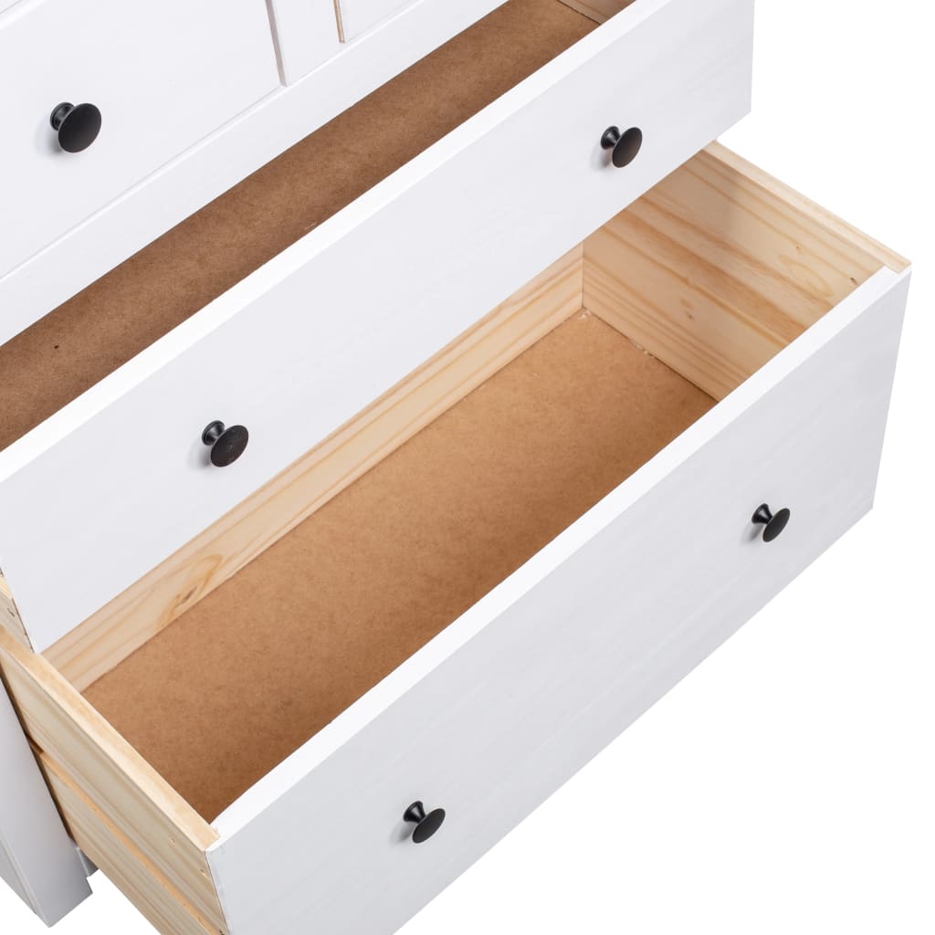 Skjenk hvit 80x40x83 cm furu Panama Range