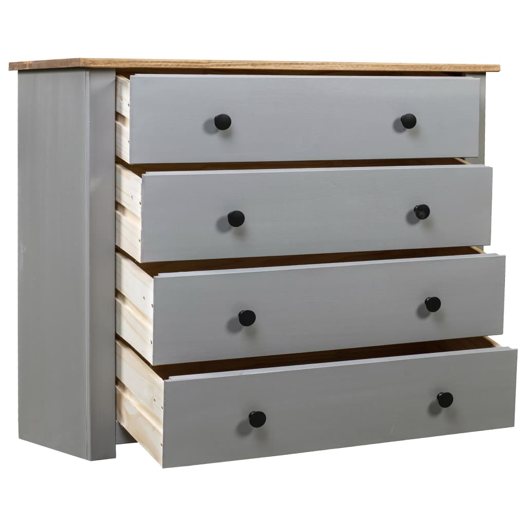 Sideskap grå 80x40x73 cm furu Panama Range