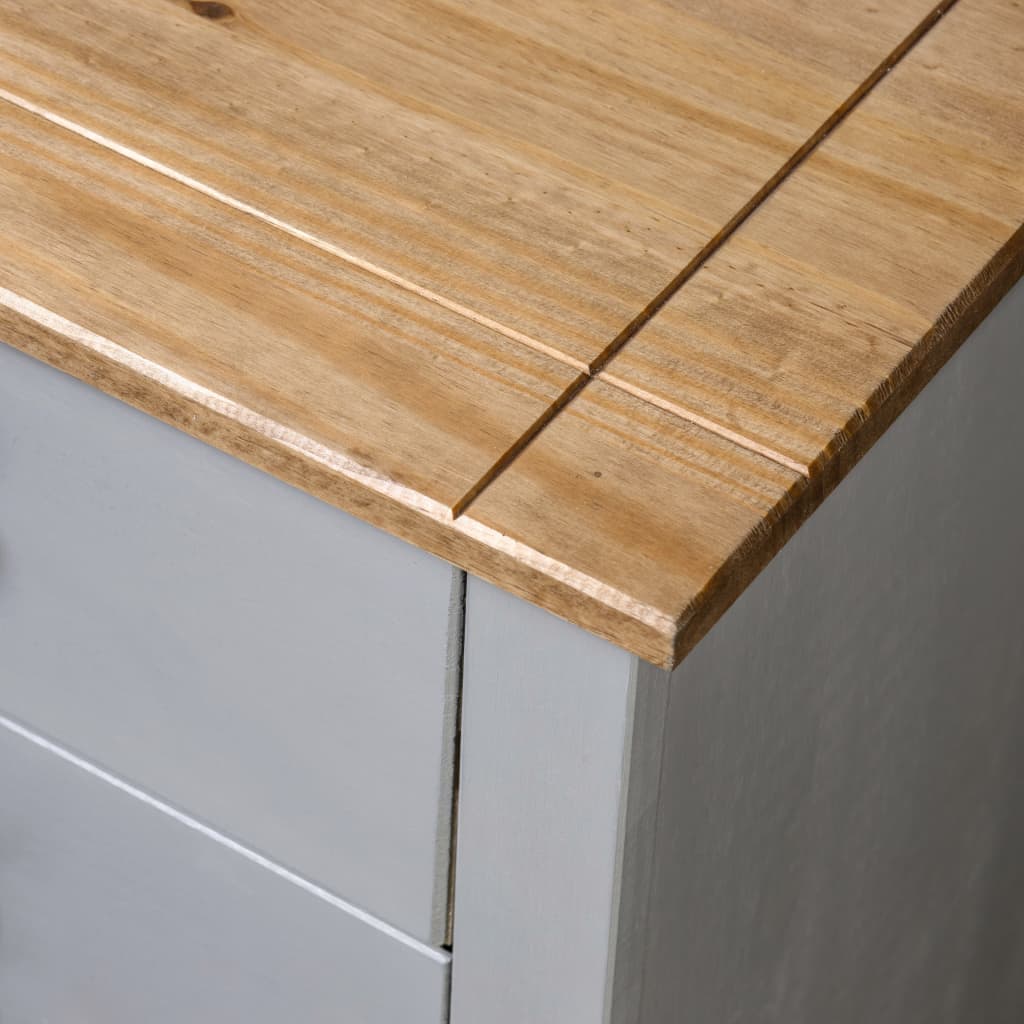 Sideskap grå 80x40x73 cm furu Panama Range