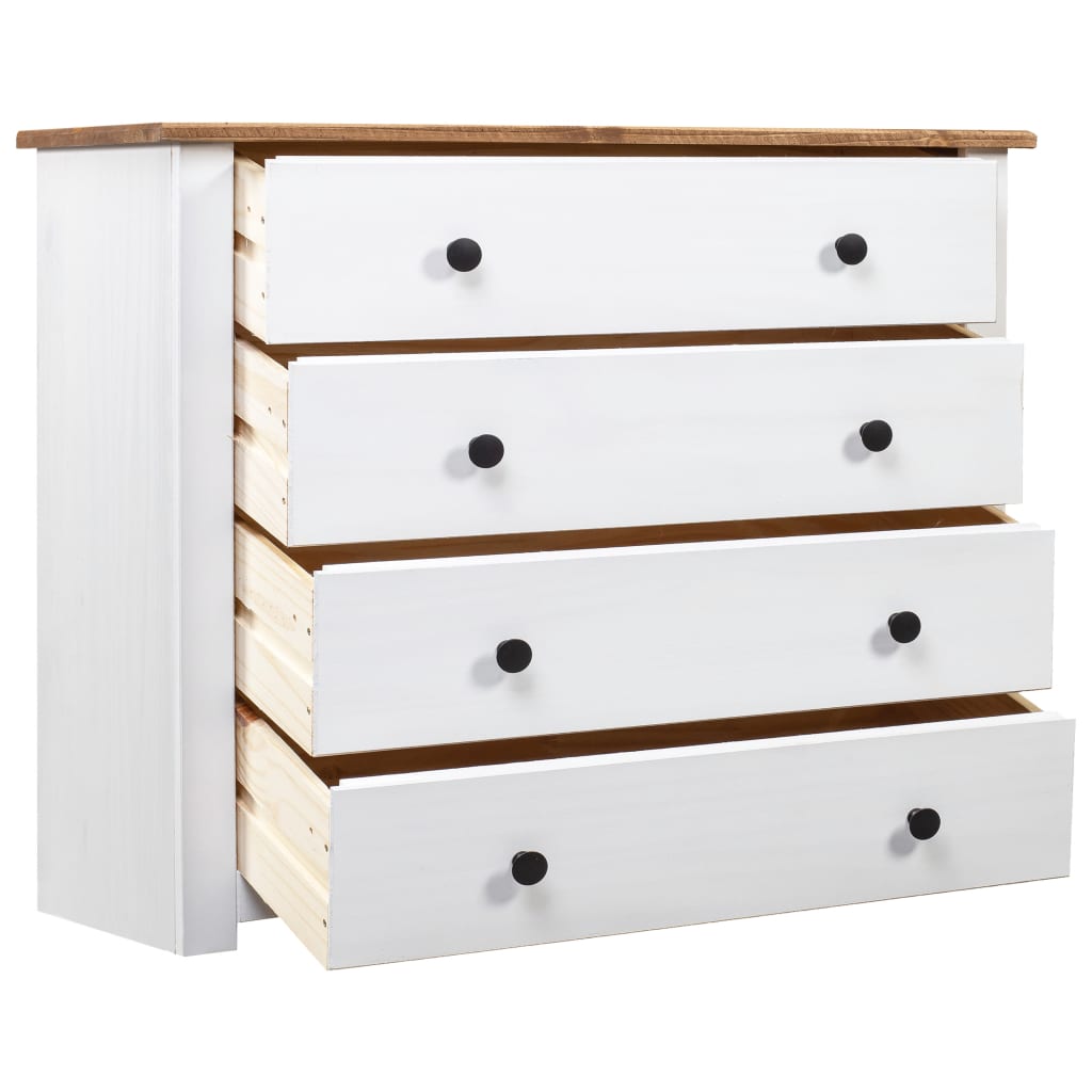 Sideskap hvit 80x40x73 cm furu Panama Range
