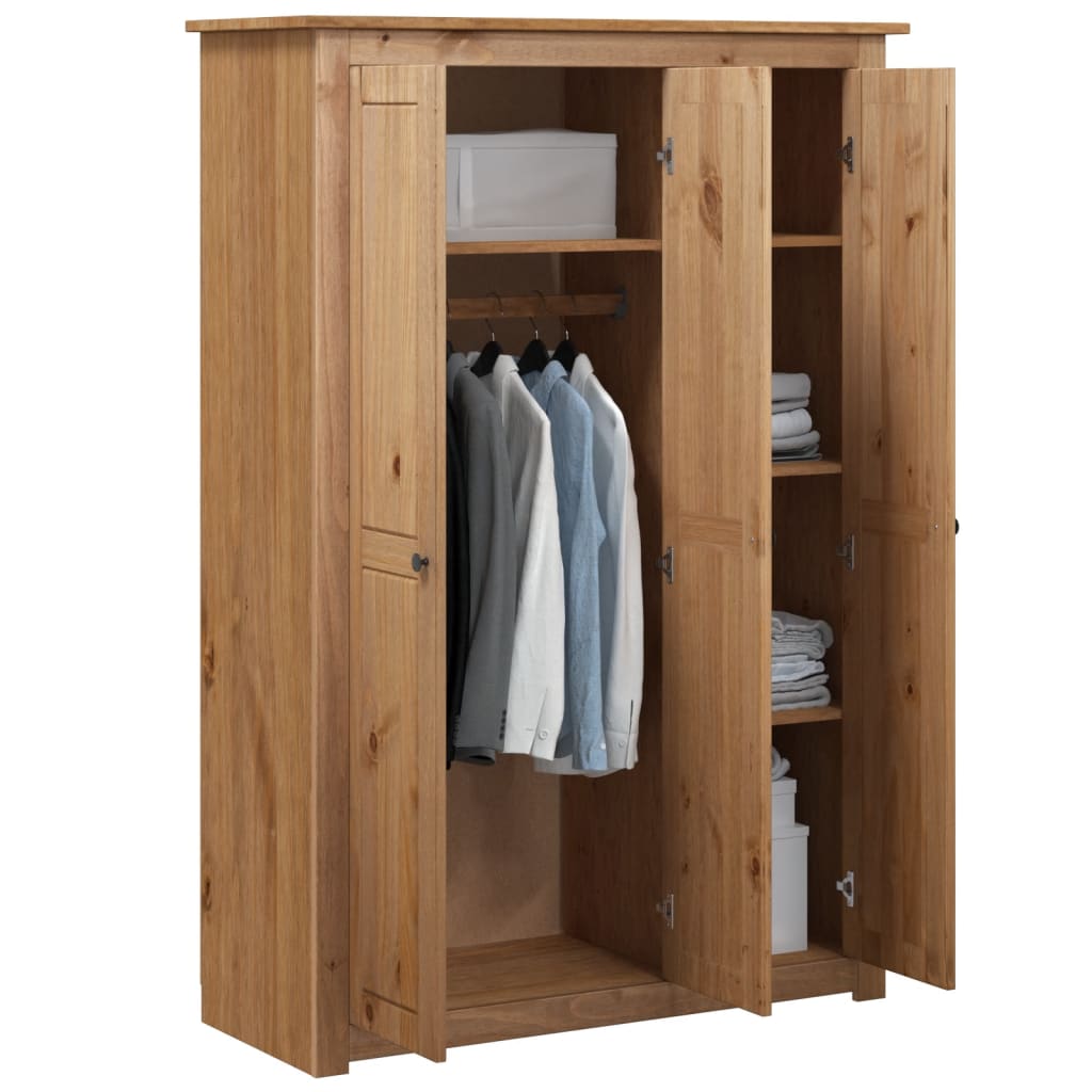 Garderobeskap 3 dører 118x50x171,5 cm furu Panama Range