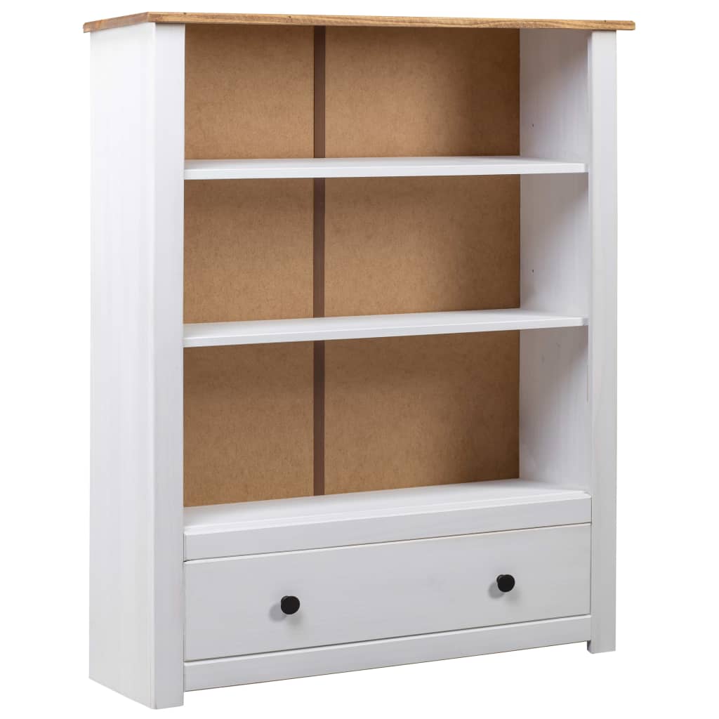 Bokhylle hvit 80x35x110 cm heltre furu Panama Range