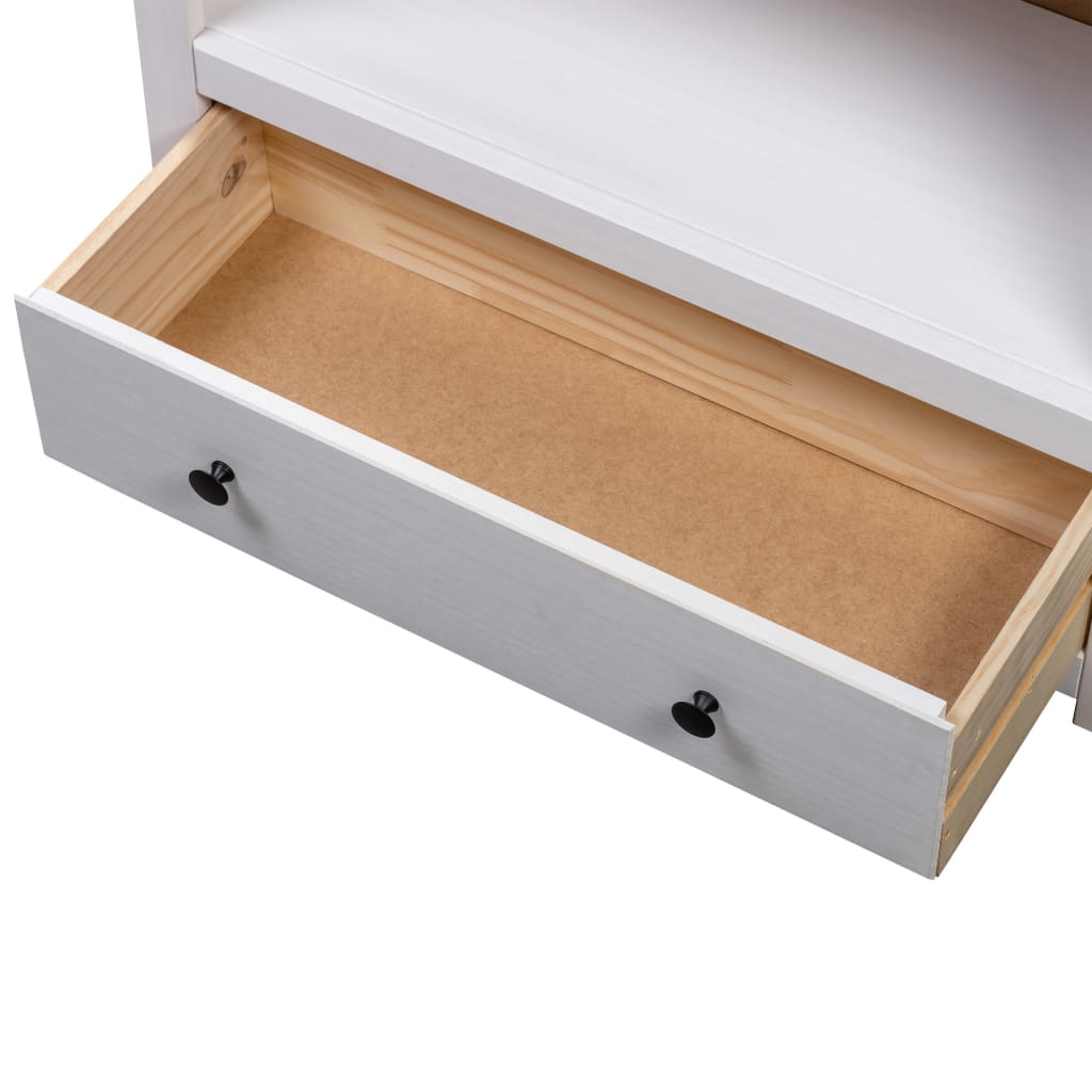 Bokhylle hvit 80x35x110 cm heltre furu Panama Range