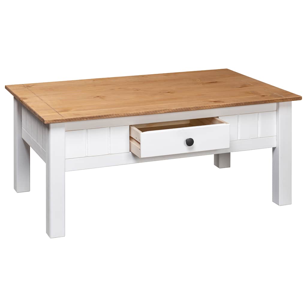 Salongbord hvit 100x60x43,5 cm heltre furu Panama Range