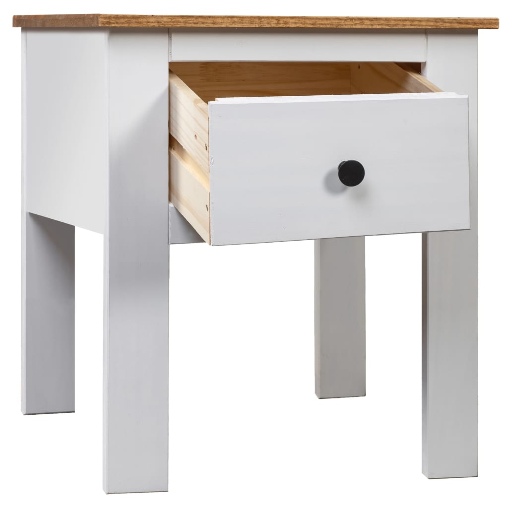 Nattbord hvit 46x40x57 cm furu Panama Range