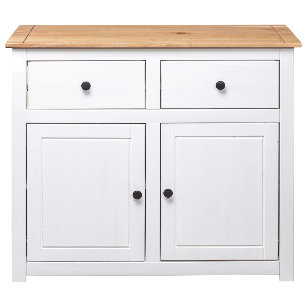 Skjenk hvit 93x40x80 cm heltre furu Panama Range