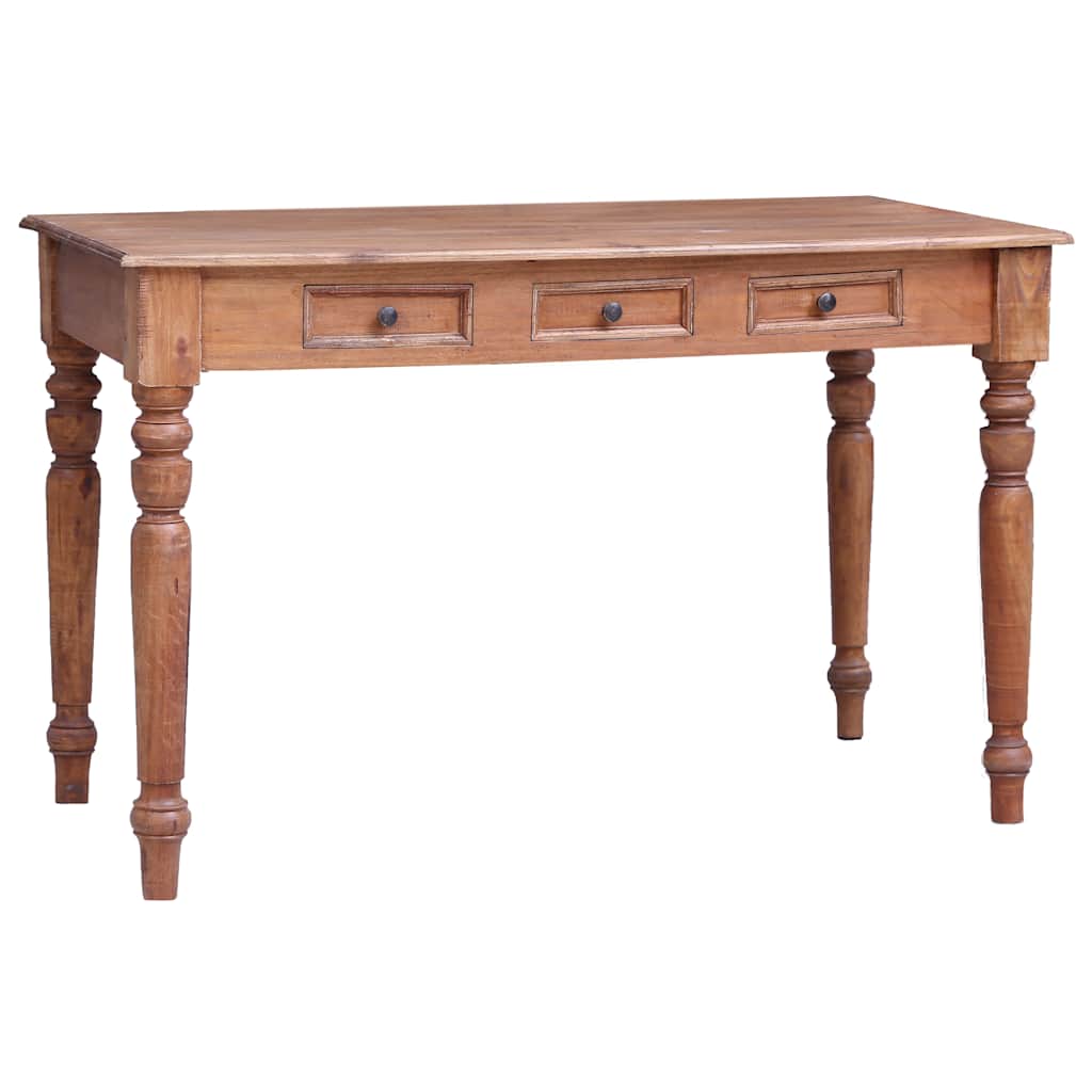 Skrivebord med skuffer 117x57x75 cm heltre mahogni