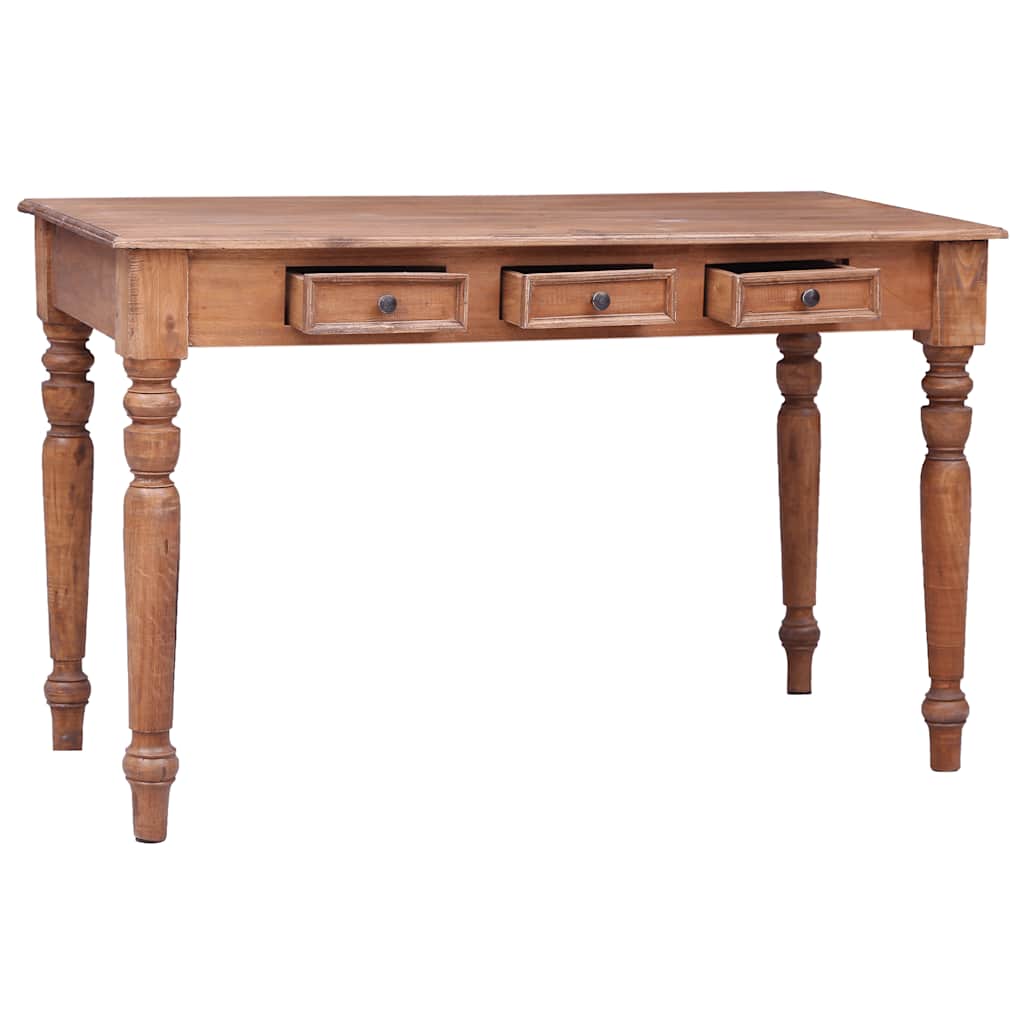 Skrivebord med skuffer 117x57x75 cm heltre mahogni