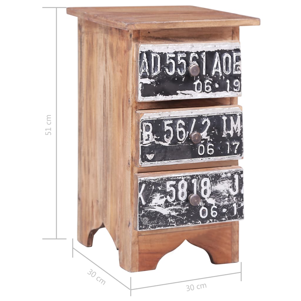 Nattbord 30x30x51 cm heltre mahogni