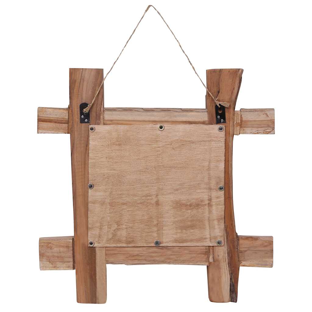Speil med tre ramme naturlig 50x50 cm resirkulert teak