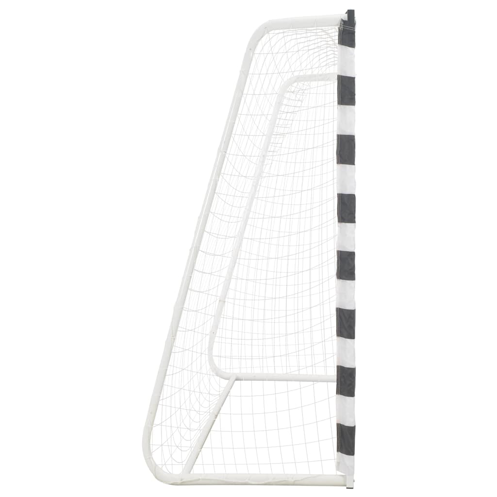 Fotballmål 300x200x90 cm metall svart og hvit