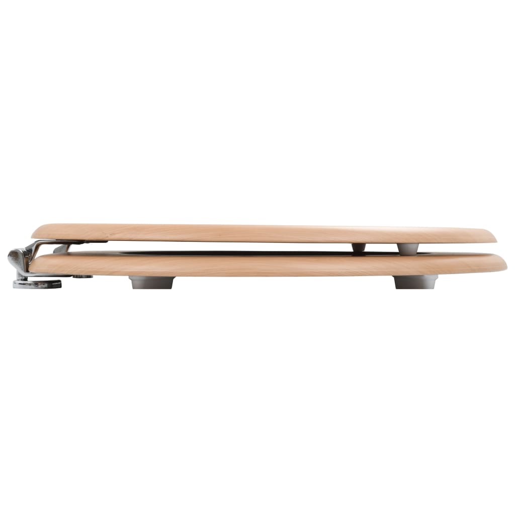 Toalettseter 2 stk MDF bambus-design