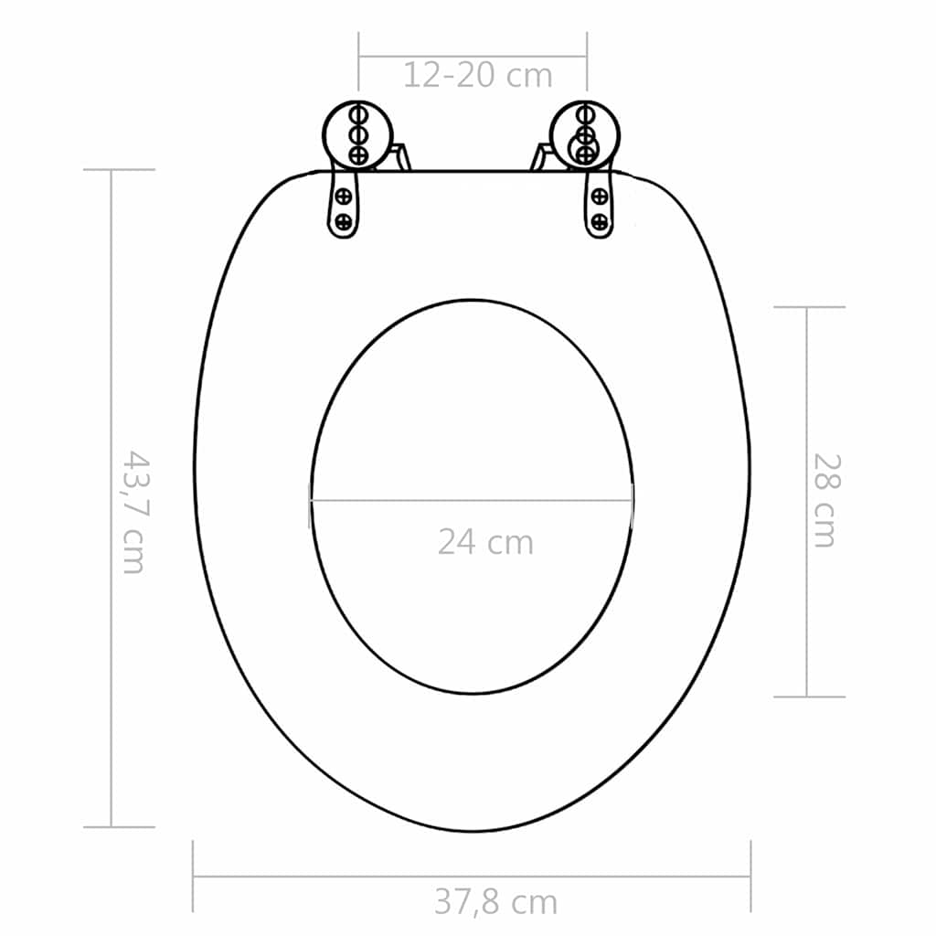 Toalettsete med myk lukkefunksjon 2 stk MDF steindesign