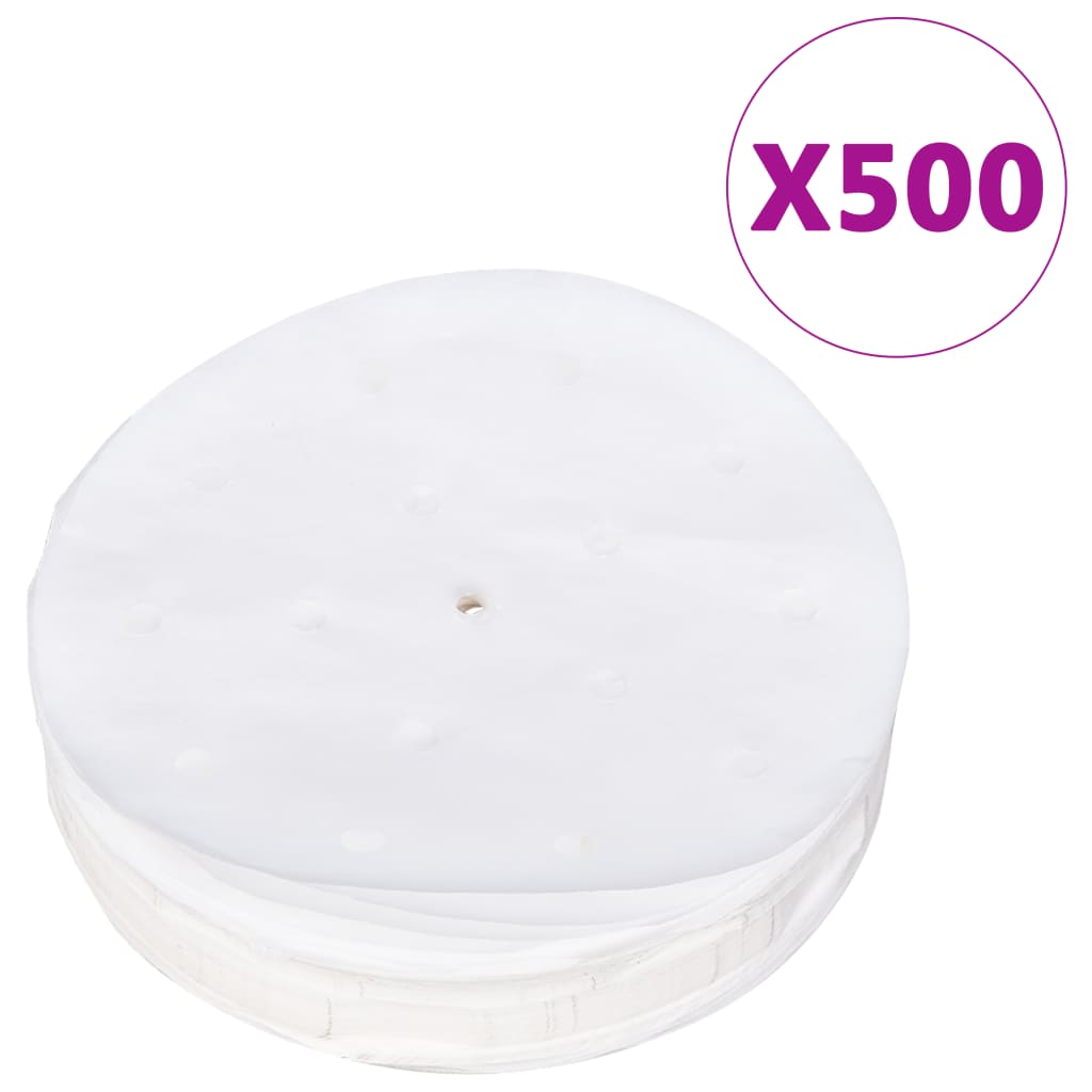 Hamburgerpresse med 500 stk mellomleggspapir aluminium 10 cm