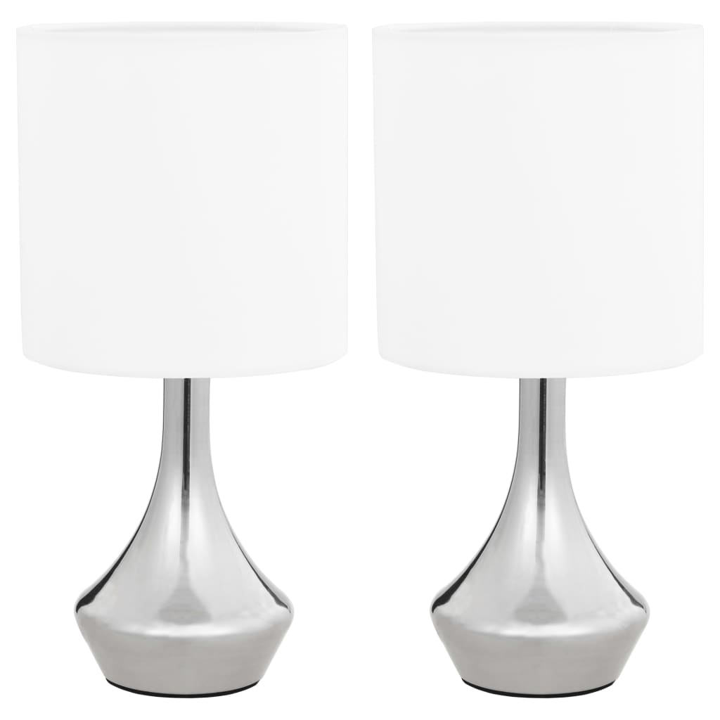 Bordlamper 2 stk berøringsknapp hvit E14