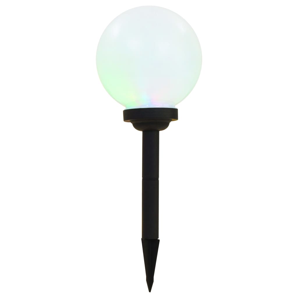 Utendørs sollampe 6 stk LED kuleformet 20 cm RGB