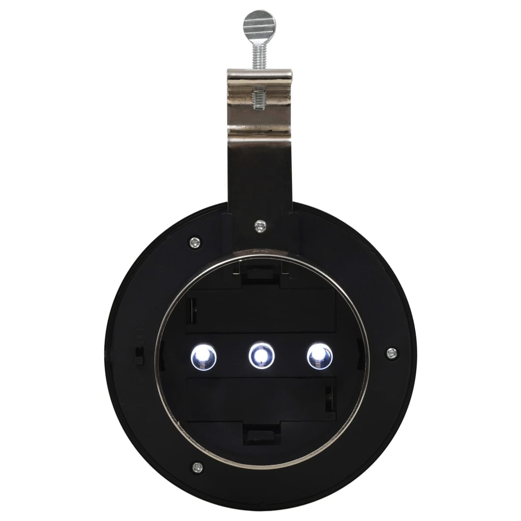Utendørs sollampe 12 stk LED rund 12 cm hvit