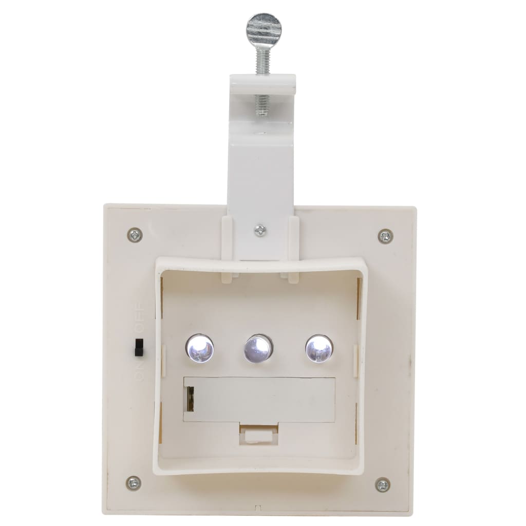 Utendørs sollamper 12 stk LED firkantet 12 cm hvit