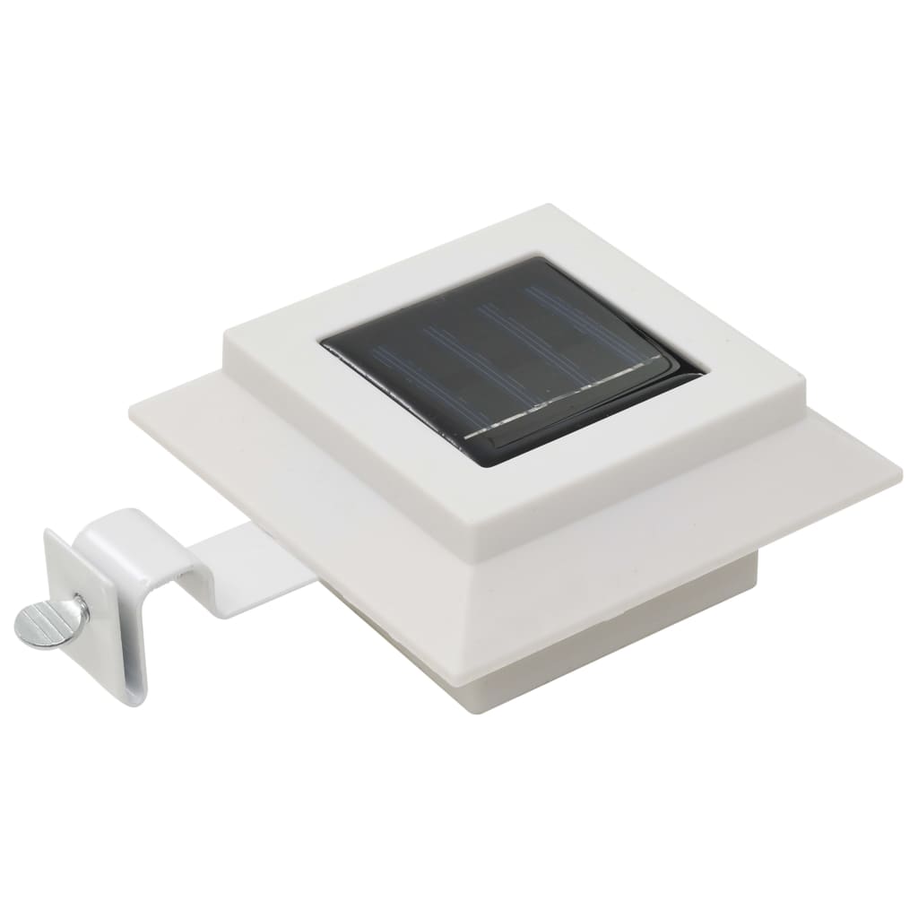 Utendørs sollamper 12 stk LED firkantet 12 cm hvit
