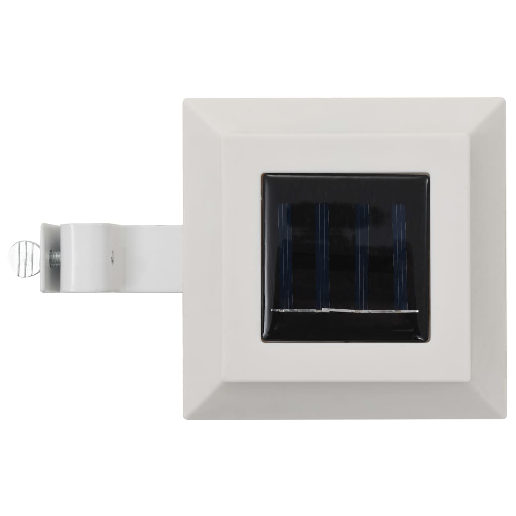 Utendørs sollamper 12 stk LED firkantet 12 cm hvit