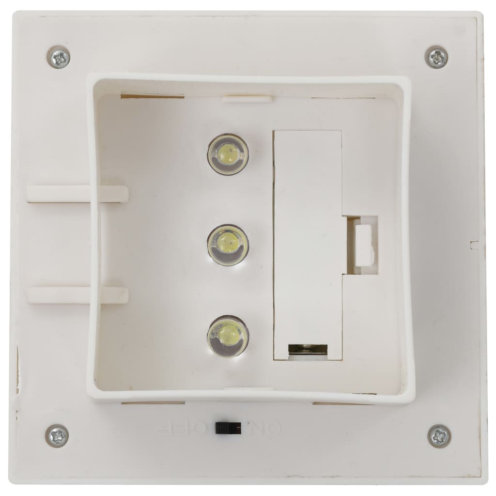 Utendørs sollamper 12 stk LED firkantet 12 cm hvit
