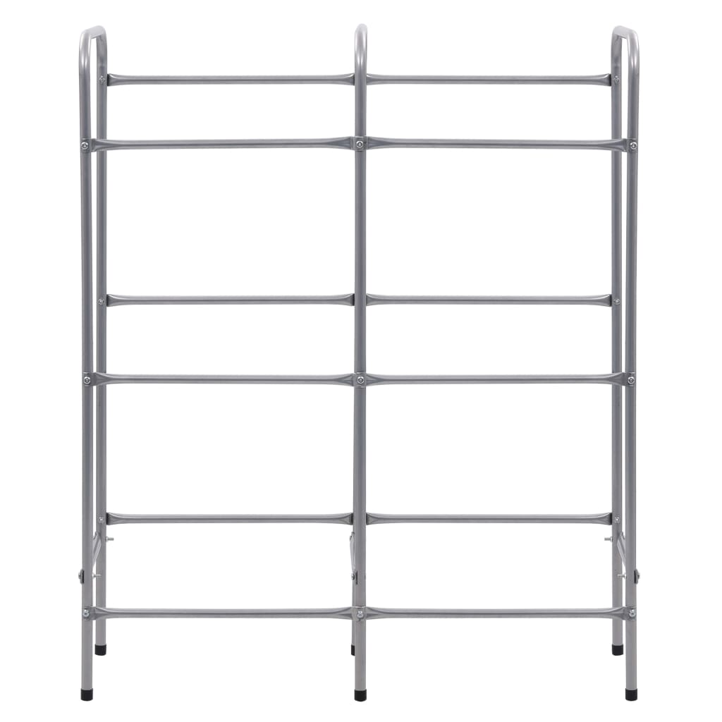 Oppbevaringshylle for 6 kasser sølv 96x33x116 cm stål