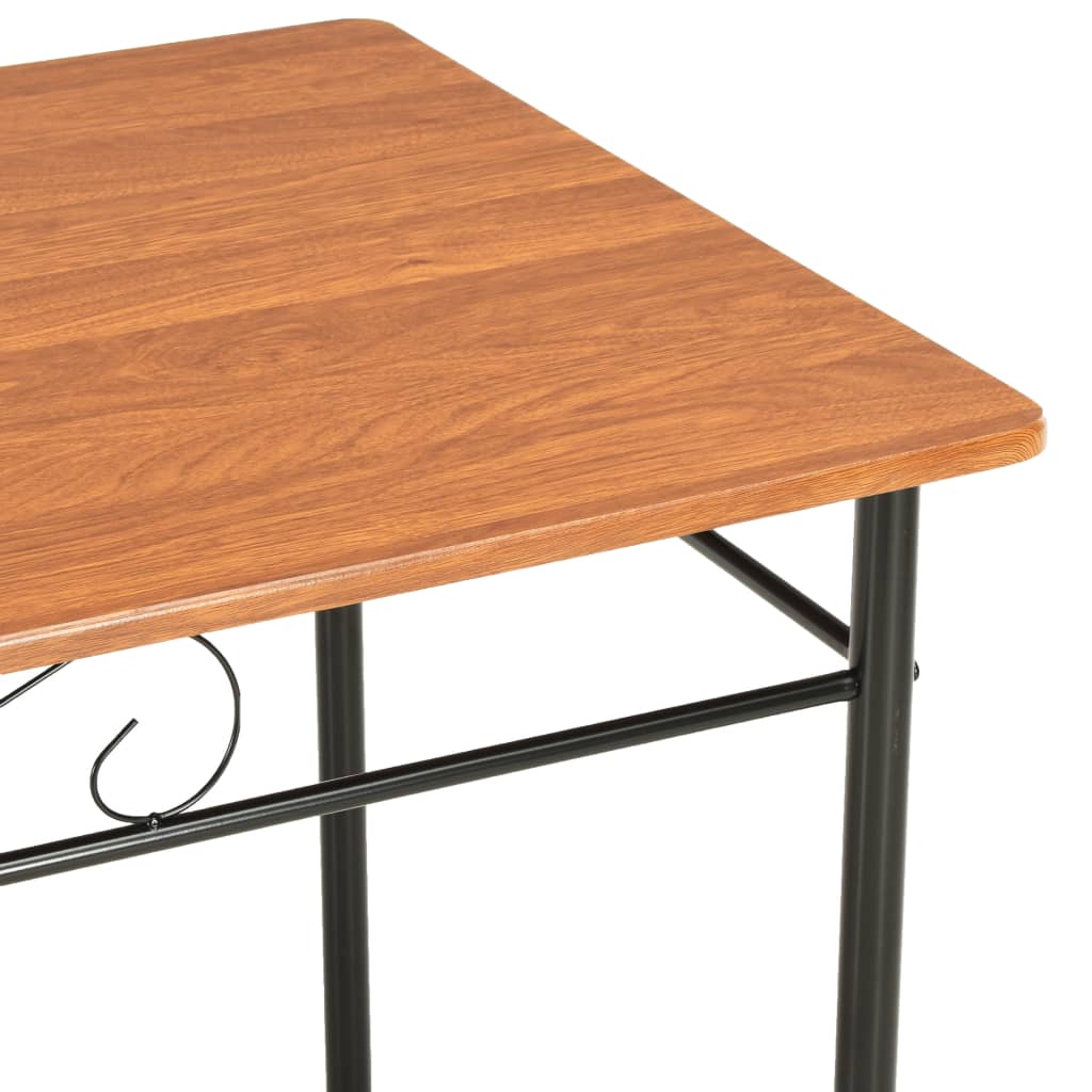 Spisestue 7 deler MDF og stål brun