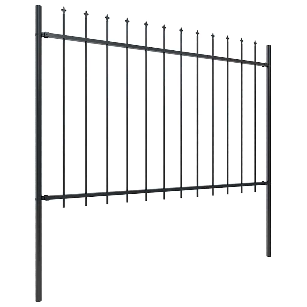 Hagegjerde med spydtopp stål 1603,5x120 cm svart