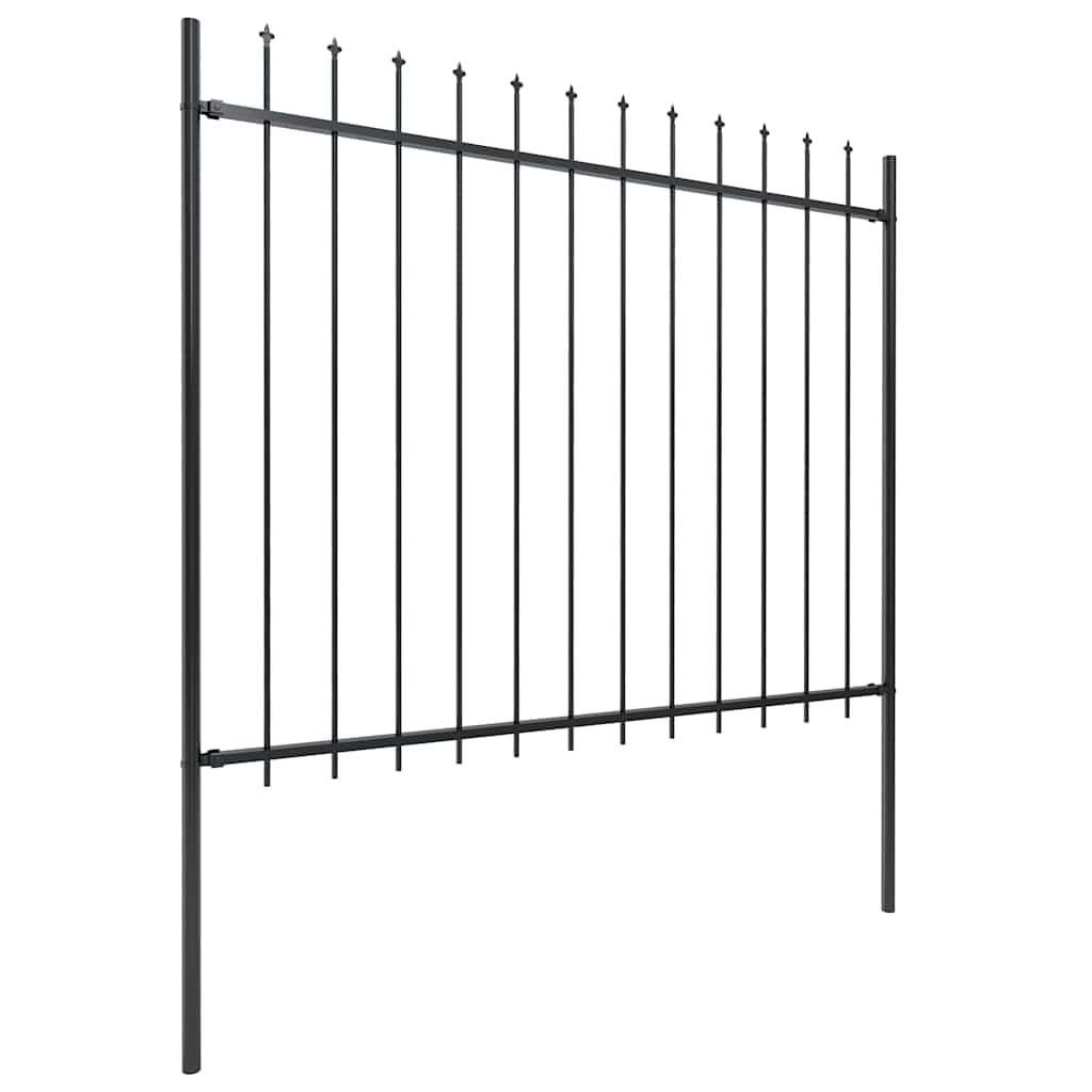 Hagegjerde med spydtopp stål 1248x150 cm svart