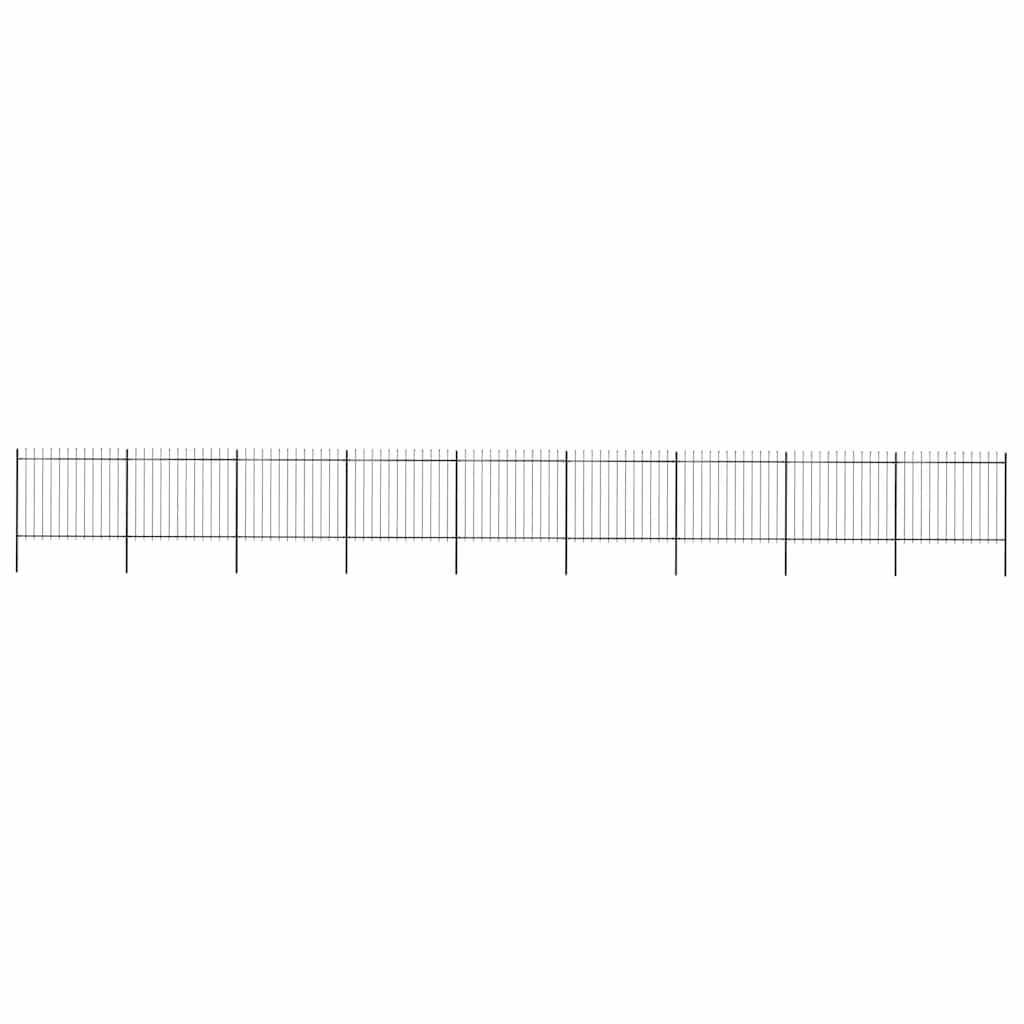Hagegjerde med spydtopp stål 1603,5x150 cm svart