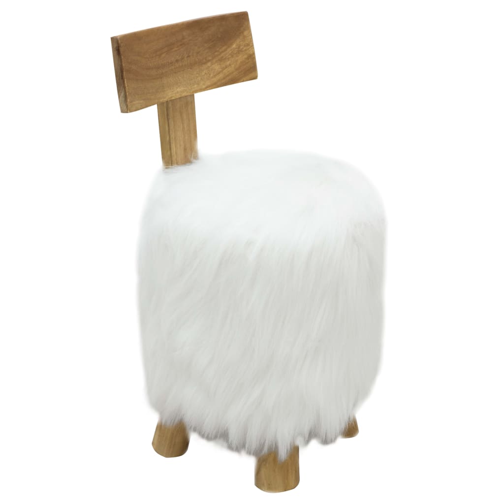 Stol hvit heltre teak