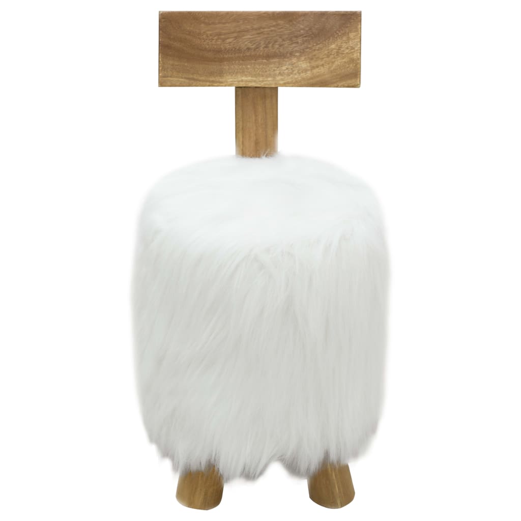 Stol hvit heltre teak
